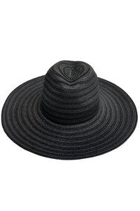 LULI HAT - Metallic Bell Brim Fedora • Black On Black