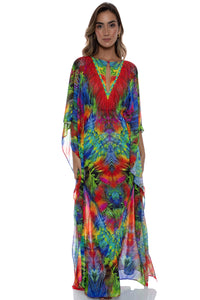 MUNDO DE COLORES - Button Front Long Caftan • Multicolor