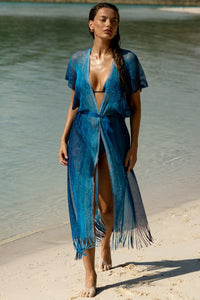 OCEAN QUEEN - Long Caftan • Blue