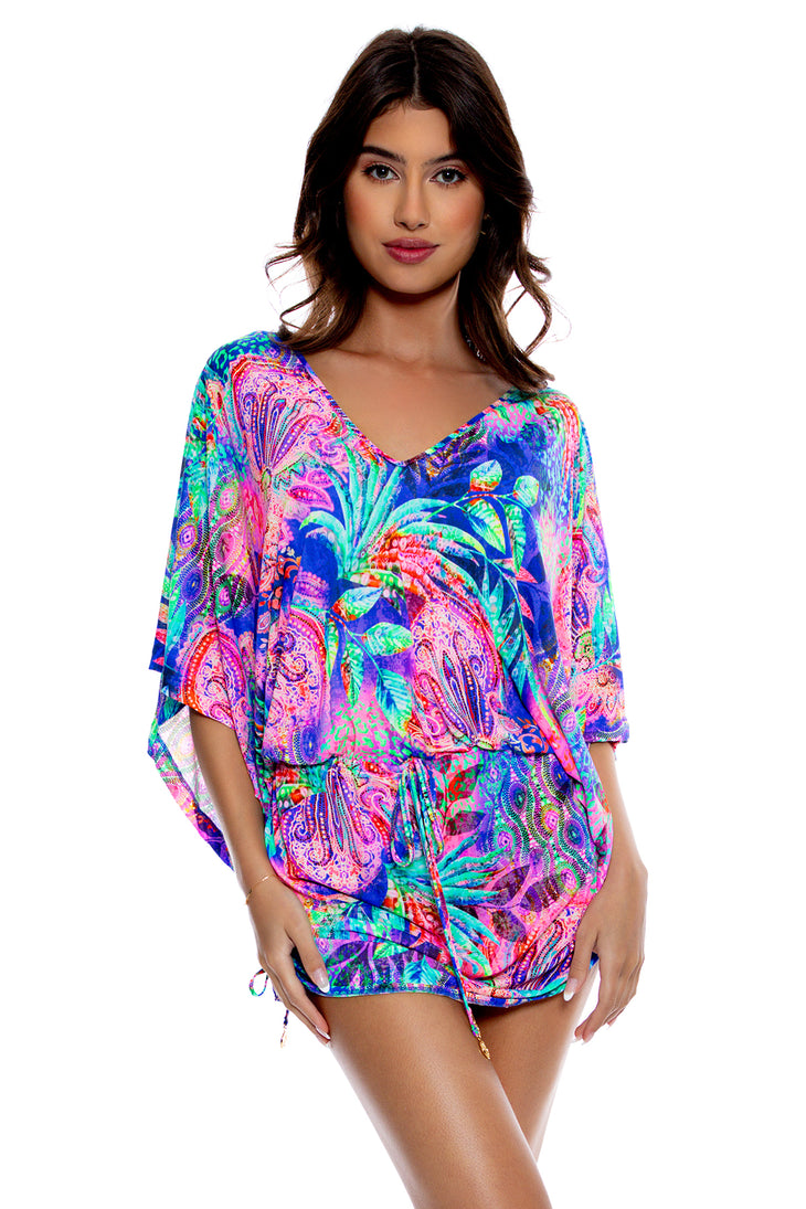 JUNGLE FEVER - Cabana V Neck Dress • Multicolor