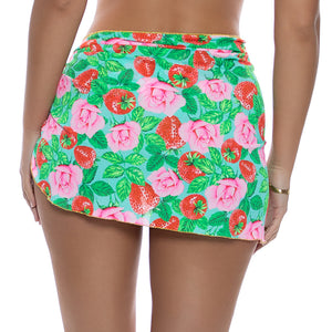 STRAWBERRY FIELDS - Luxe Stitch Sarong Mini Skirt