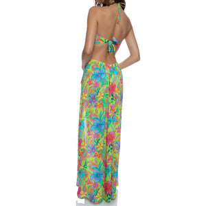 HIBISCUS DREAM - Bandeau Keyhole Long Dress