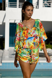 BIRDS OF PARADISE - Cabana V Neck Dress • Multicolor