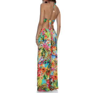 BIRDS OF PARADISE - Bandeau Cut Out Front Slit Dress