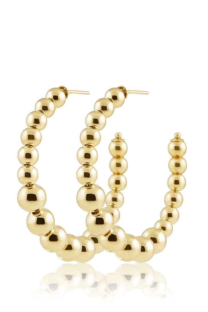 JEWELRY - Lia Beaded Hoops • Gold