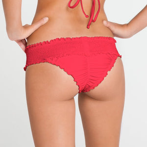 COSITA BUENA - Pucher Band Ruched Minimal Coverage Bottom-LBC