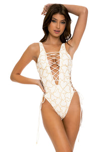 MY LOVE - Open Side One Piece Bodysuit • White