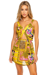 BACK  IN TIME - Timeless Cut Out Short Dress • Multicolor