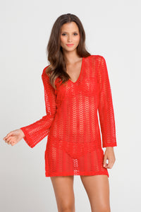 PASION Y ARENA - Plunge Dress • Luli Red