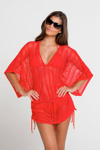 PASION Y ARENA - Cabana V Neck Dress • Luli Red