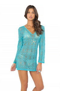 MIAMI NIGHTS - Plunge Dress • Aruba Blue