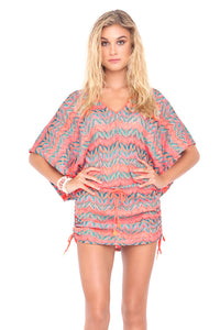 FUEGO DIVINO - Cabana V Neck Dress • Multicolor