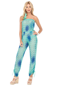 SIETE MARES - Crochet Strapless Jumpsuit • Multicolor