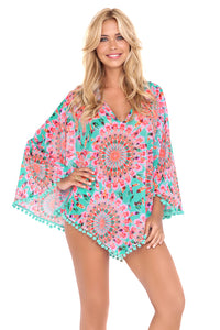 DREAM CATCHER - Pom Pom Poncho • Multicolor