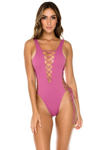 ORILLAS DEL MAR - Open Side One Piece Bodysuit • Frambuesa