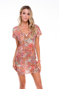 UNTAMEABLE - Vneck Bodycon Dress • Multicolor