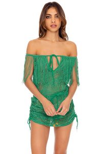 EL CARNAVAL - Fringe Off Shoulder Dress • Palma