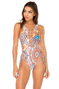 MAESTRANZA - Open Side One Piece Bodysuit • White