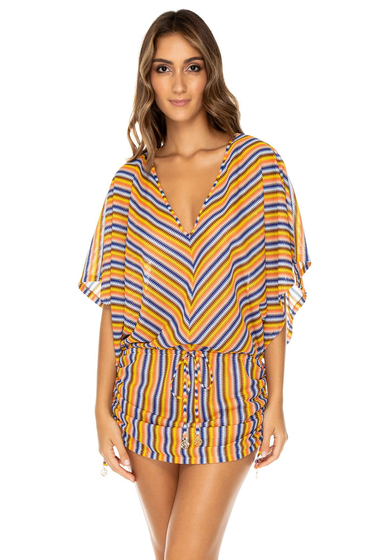 PLAZA ESPAÑA - Cabana V Neck Dress • Multicolor