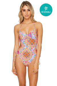 RAYANDO EL SOL - Drawstring High Leg One Piece • Multicolor