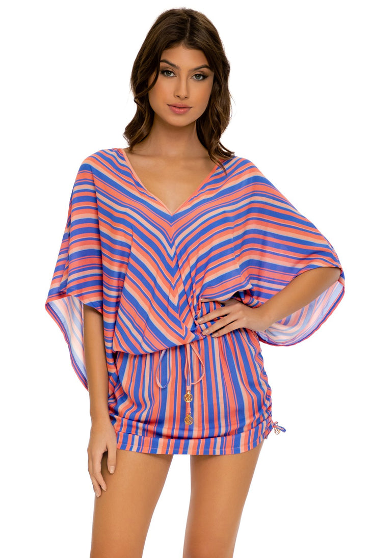 PLAY TIME - Cabana V Neck Dress • Multi Royal