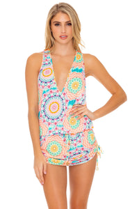 CARIBBEAN KISSES - T Back Mini Dress • Multicolor