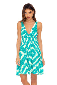 MERMAID WISHES - V Neck Short Dress • Multicolor