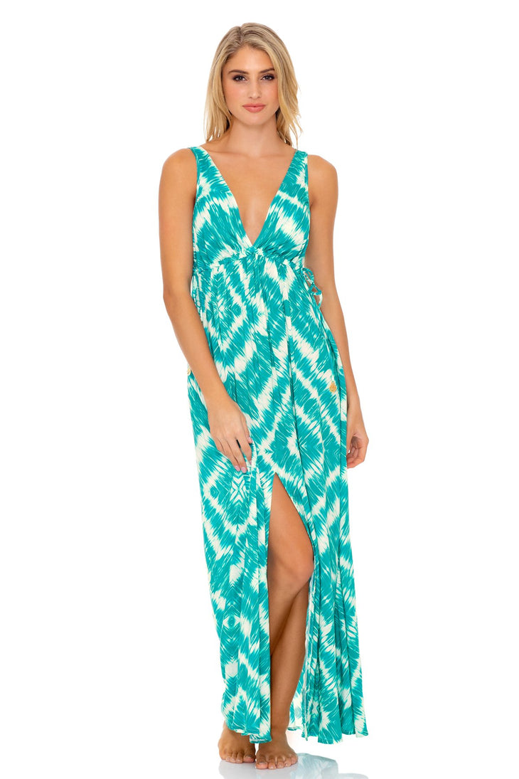 MERMAID WISHES - V Neck Long Dress • Multicolor