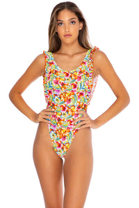 WILD FLOWER - Tank Open Sides Thong One Piece Bodysuit • Multicolor