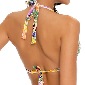 SHOCKING FLORALS - Triangle Halter Top