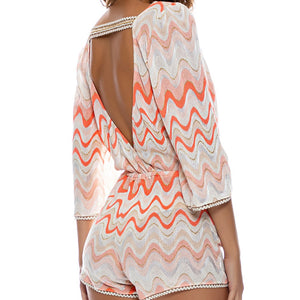 SKY WAVES - V Neck Romper