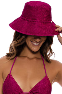 STARDUST - Wide Brim Bucket Hat • Magenta