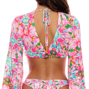 OCEAN DRIVE EUPHORIA - Bell Sleeve Crop Top