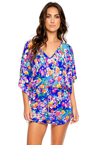 WATER BLOSSOMS - Cabana V Neck Dress • Multicolor