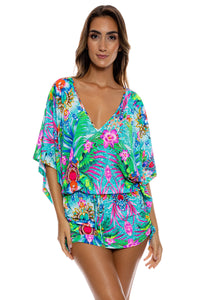 HIDDEN GEMS - Cabana V Neck Dress • Multicolor