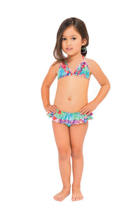 PEQUEÑO PARAISO T - Ruffled Triangle Top Bikini • Multicolor