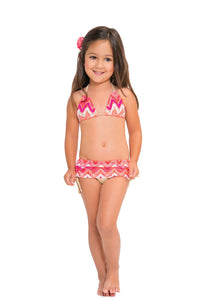 FLAMINGO BEACH - Triangle Top Skirt Bottom Bikini • Multicolor