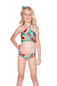 WILD HEART - Reversible Tankini Side Tab Bikini • Multicolor