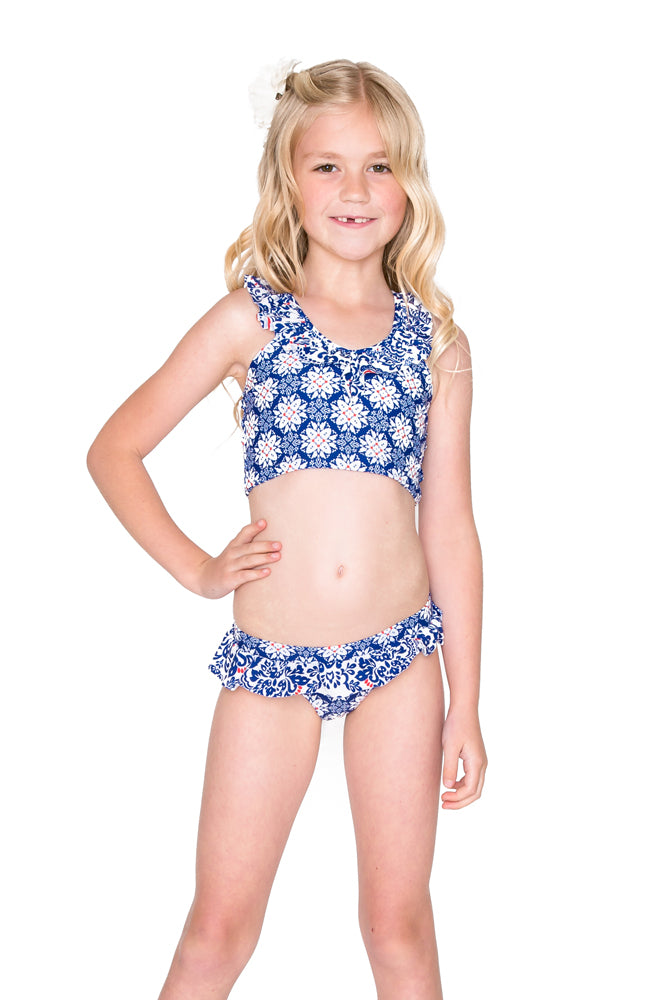 NAUGHTY GIRL - Ruffle Tankini Bikini • Multicolor